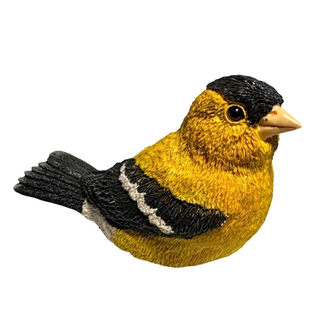 Goldfinch Figurine by United Designs Resin 4" Realistic Backyard Birds Yellow